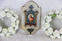 Antique French enamel Cloisonne Champleve saint jesus porcelain holy water font