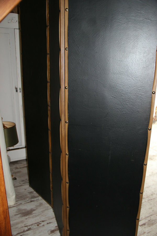 Antique XL French folk art 4 season putti animal Childs hand paint Room screen