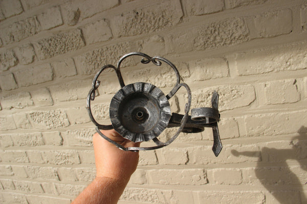 Set 5 French cast iron gothic castle sconces wall lights 1950s