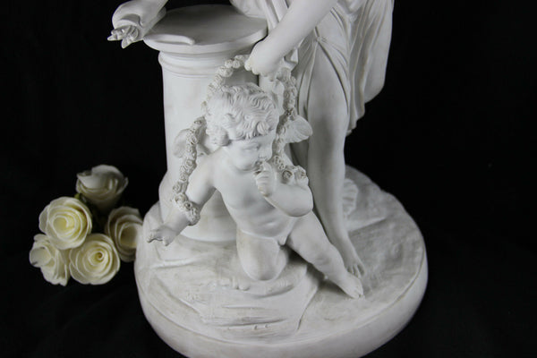 Large SEVRES Bisque porcelain Venus amor Group signed BOIZOT marked 19thc