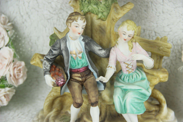 Capodimonte porcelain centerpiece bowl coupe boy girl group