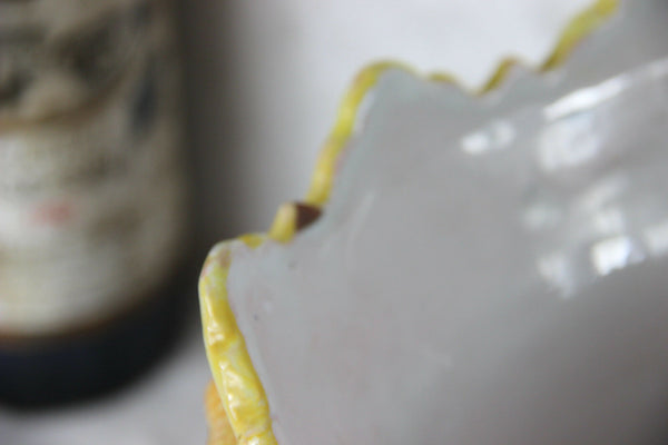 Gorgeous antique FRENCH MONTAGNON faience de nevers Planter jardiniere putti