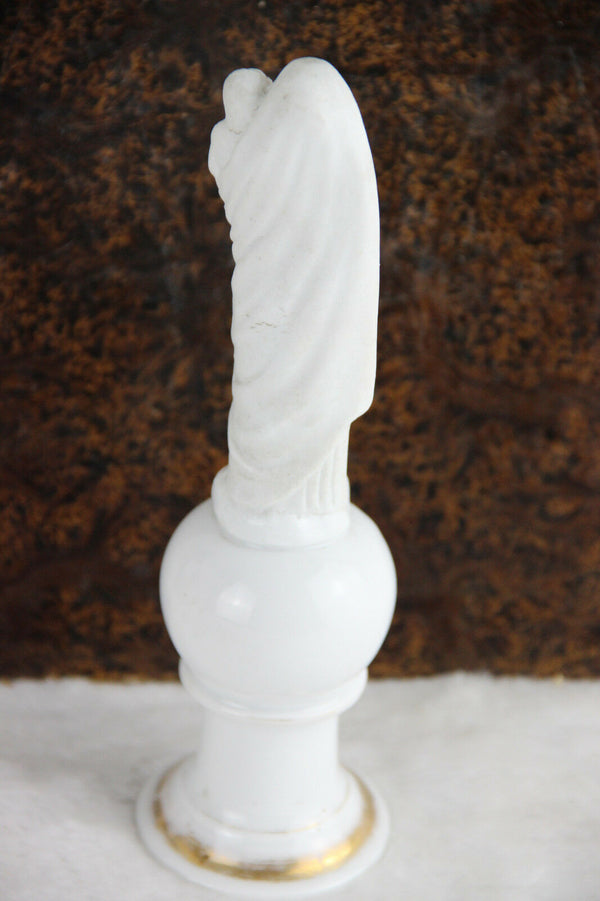 Antique Belgian vieux paris porcelain bisue madonna statue France
