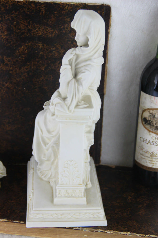Rare Religious Antique LA VESTALE virgin marked sevres bisque porcelain 1900