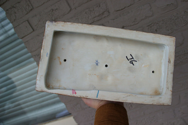 LARGE german porcelain putti figurine Centerpiece lidded Statue box floral decor