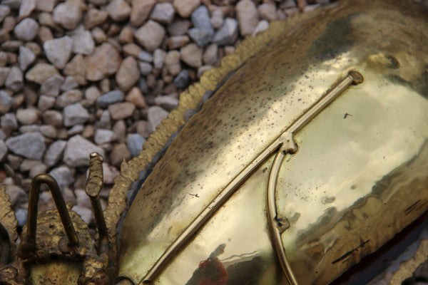 Exclusive Large DUVAL BRASSEUR Brass butterfly lamp sconce agates wings