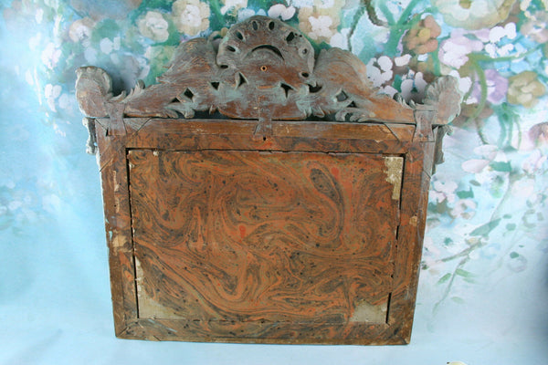 Antique Mirror Art nouveau lady manner turquoize green colour