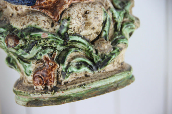 RARE Belgian Terracotta Antique 19thc polychrome MAdonna child figurine church