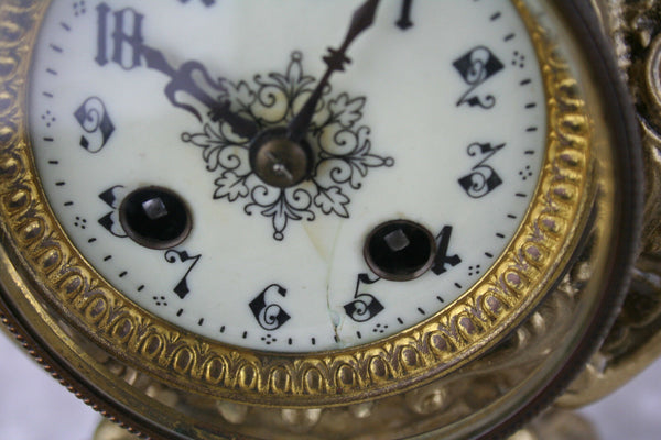 Gorgeous antique French brass putti angels clock 1900