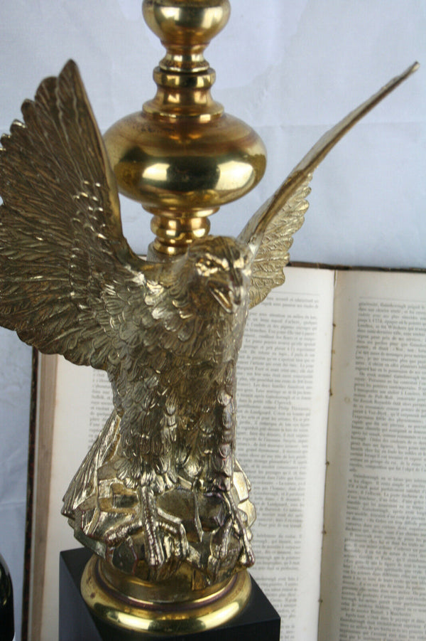 Maison DEKNUDT mid century hollywood regency eagle bronze table lamp