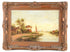 Holland Oil Canvas painting Dutch farm on the lake 1910 circa signed Willers