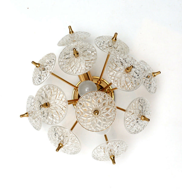 VAL SAINT LAMBERT SPUTNIK crystal discs sconce wall lamp vintage 1960 no2