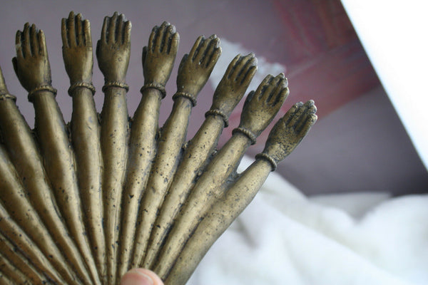 PAIR bronze hands very heavy ornaments door ornaments key rare