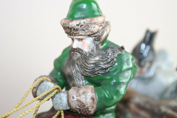 Large German Scheibe alsbach marked porcelain napoleon in sled group figurine