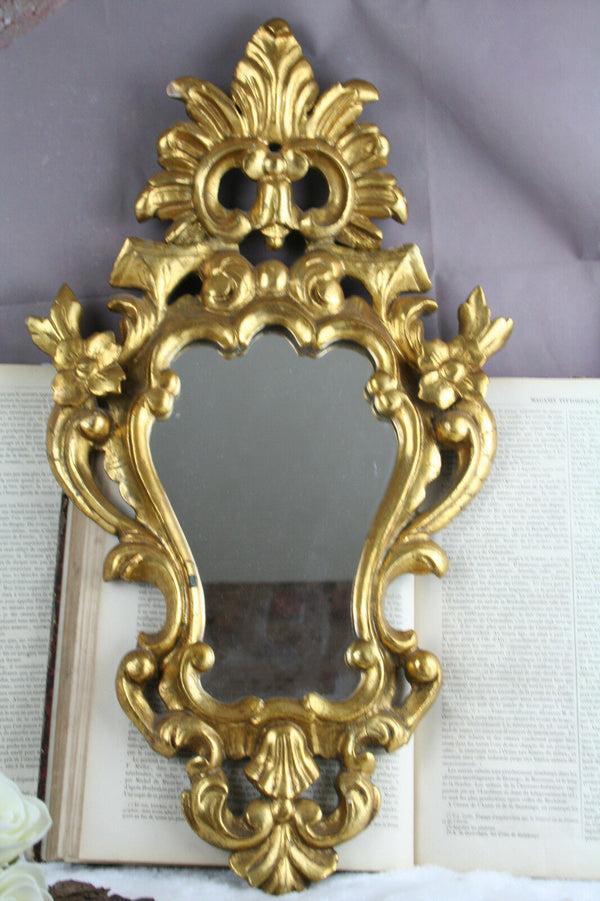Antique French Small Wood Mirror Louis XVI French 1920