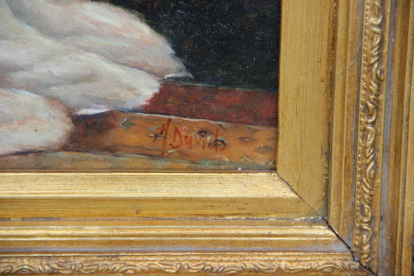 Gorgeous OIL PANEL painting aristocratic lady
