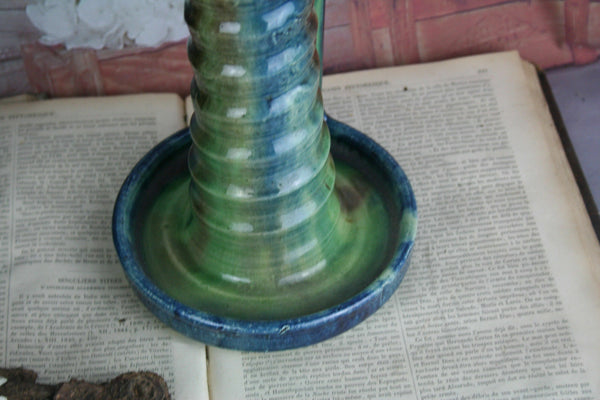 XXL PAIR Belgian Ceramic barbotine Candle holders snakes art nouveau 1900