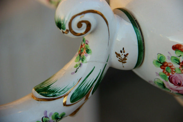 French vintage porcelain Floral chandelier 1960