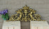 XL french chalkware Gold gilt pendiment fronton putti angels romantic Antique
