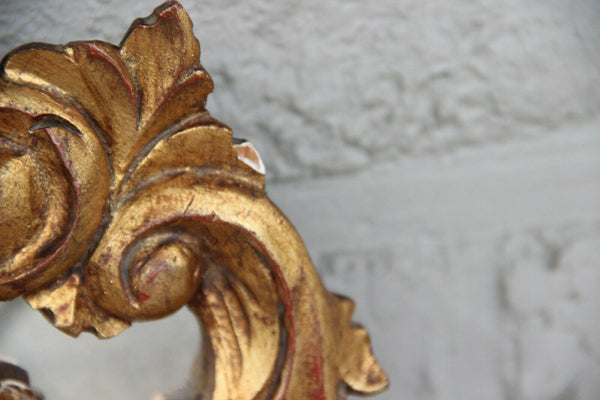 Hollywood Regency Italian mid century Wood carved gold gilt mirror Louis XVI 60s