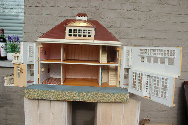 HUGE German Wood GOTTSCHALK Red roof dollhouse French mansion 1920