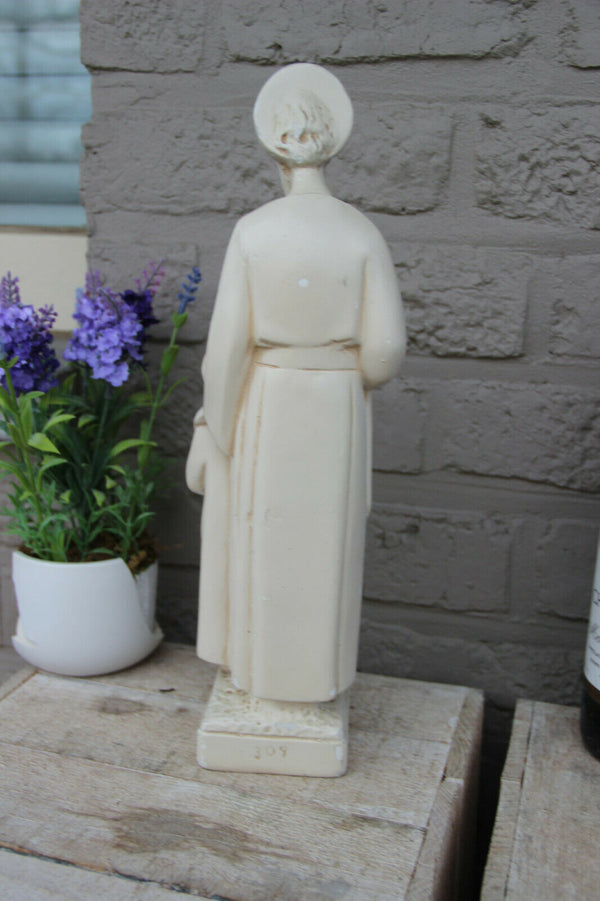 Antique French Religious chalkware Joseph jesus statue figurine