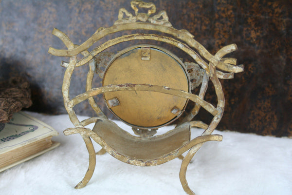 Gorgeous Antique French Brass Wedgwood porcelain plaque letter holder 1900