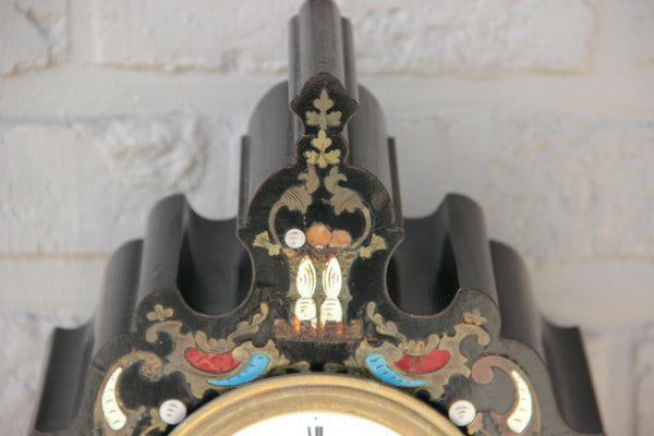 Antique French NAPOLEON III mantel clock inlaid 1880