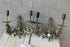 PAIR vintage Brass silver patina Dragon gothic castle sconces wall lights 1960