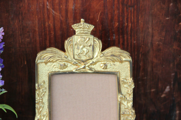 Antique French art nouveau lion picture photo frame