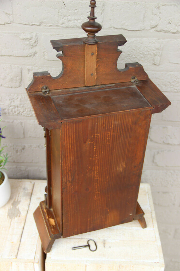 Antique Wood carved junghans clock caryatid figurines ornaments