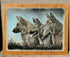 French PASTEL german sheperd dog  painting 1972 Vintage signed