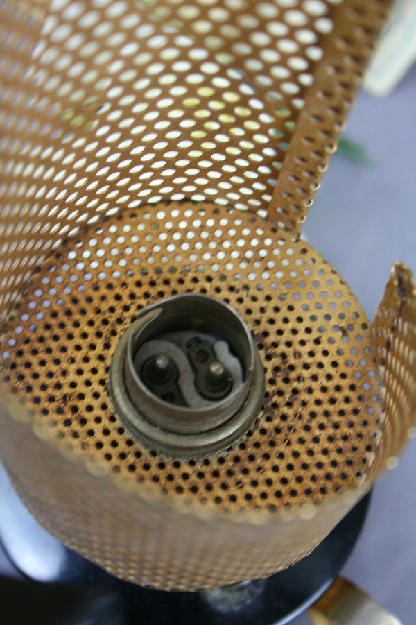 Mid-century 1960's Perforated Table lamp Tele ambiance attr. to Mathieu Mategot