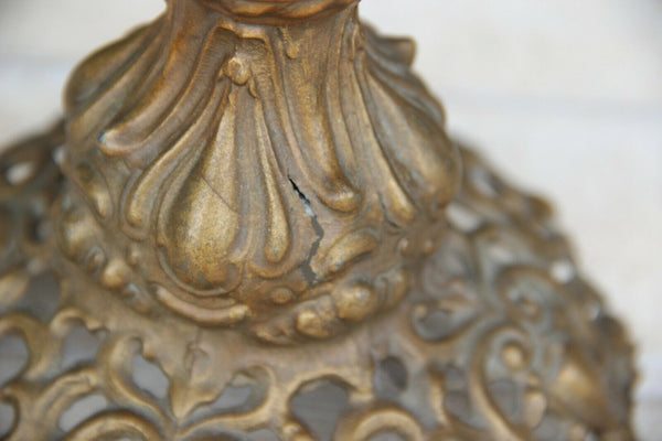 Antique French spelter Faience sang de boeuf Vases ewer pitcher