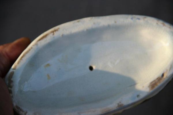 Antique victorian STAFFORDSHIRE pottery Statue dog