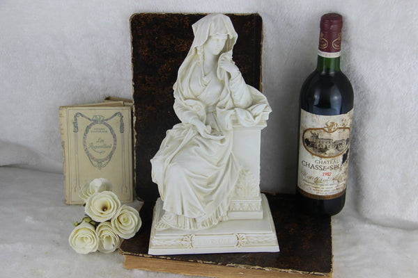 Rare Religious Antique LA VESTALE virgin marked sevres bisque porcelain 1900