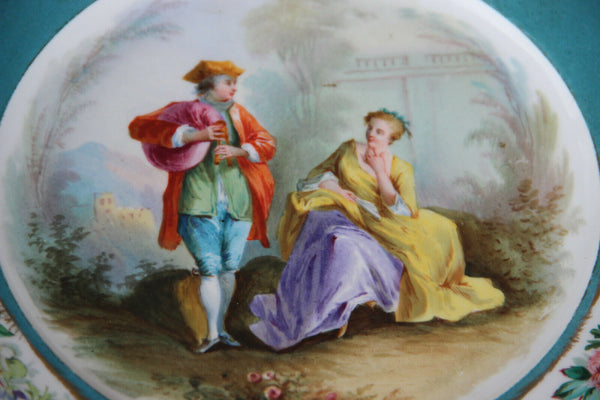 Gorgeous antique French SEVRES porcelain marked centerpiece bowl louis XVI frame