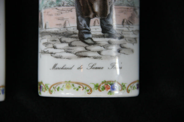 Pair porcelain radiator hanging humidifier vieux paris metiers marked rare