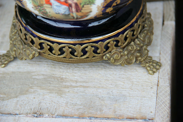 vintage French Limoges porcelain table lamp victorian romantic lion paws