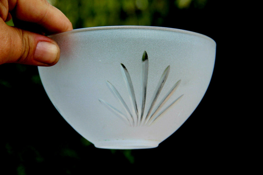 Vintage French Frosted glass cut shade replacement part chandelier