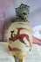 ART DECO Pendant chandelier antilope Deer enameled glass 1930 signed
