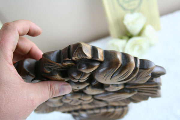 Vintage Italian wood carved Fruits pineapple etc wall plaque 1960's cute piece