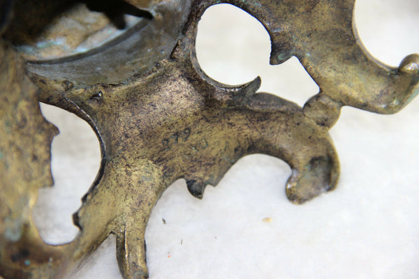 French putti cherub Spelter bronze table desk lamp 1960's with shade