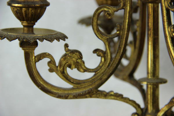 Antique French Candelabras candle holders porcelain plaques portraits