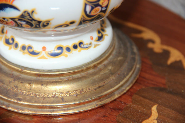 Vintage French Limoges porcelain floral clock set vases putti 1960