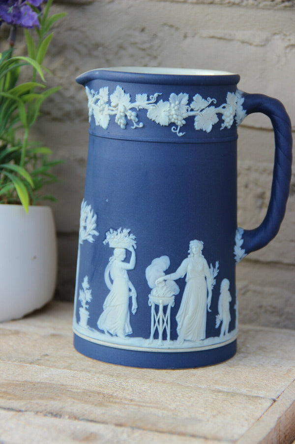 Antique Wedgwood marked jasperware Milk chocolate pot jug putti decor