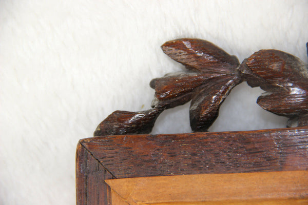 antique Portrait drawing Officer general army WW1 1914-1918 black forest wood