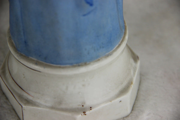 Antique French religious Madonna bisque porcelain figurine