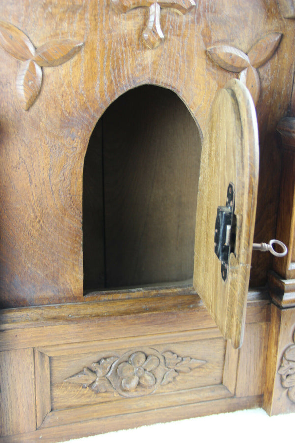 Religious Antique Church tabernacle Wood carved neo gothic rare