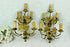 Antique Religious church french wall lights sconces brass metal flowers